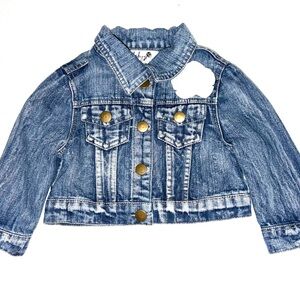 Source Unknown Blue Baby Girl Jean Jacket with Gold Accents